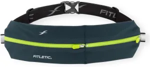 Fitletic Bolt Double Pocket Running Belt & Active Fanny Pack For Men & Women – Water Resistant, Lightweight Sleek Design – Patented No Bounce Hip Hugging Fit – Holds Any Phone