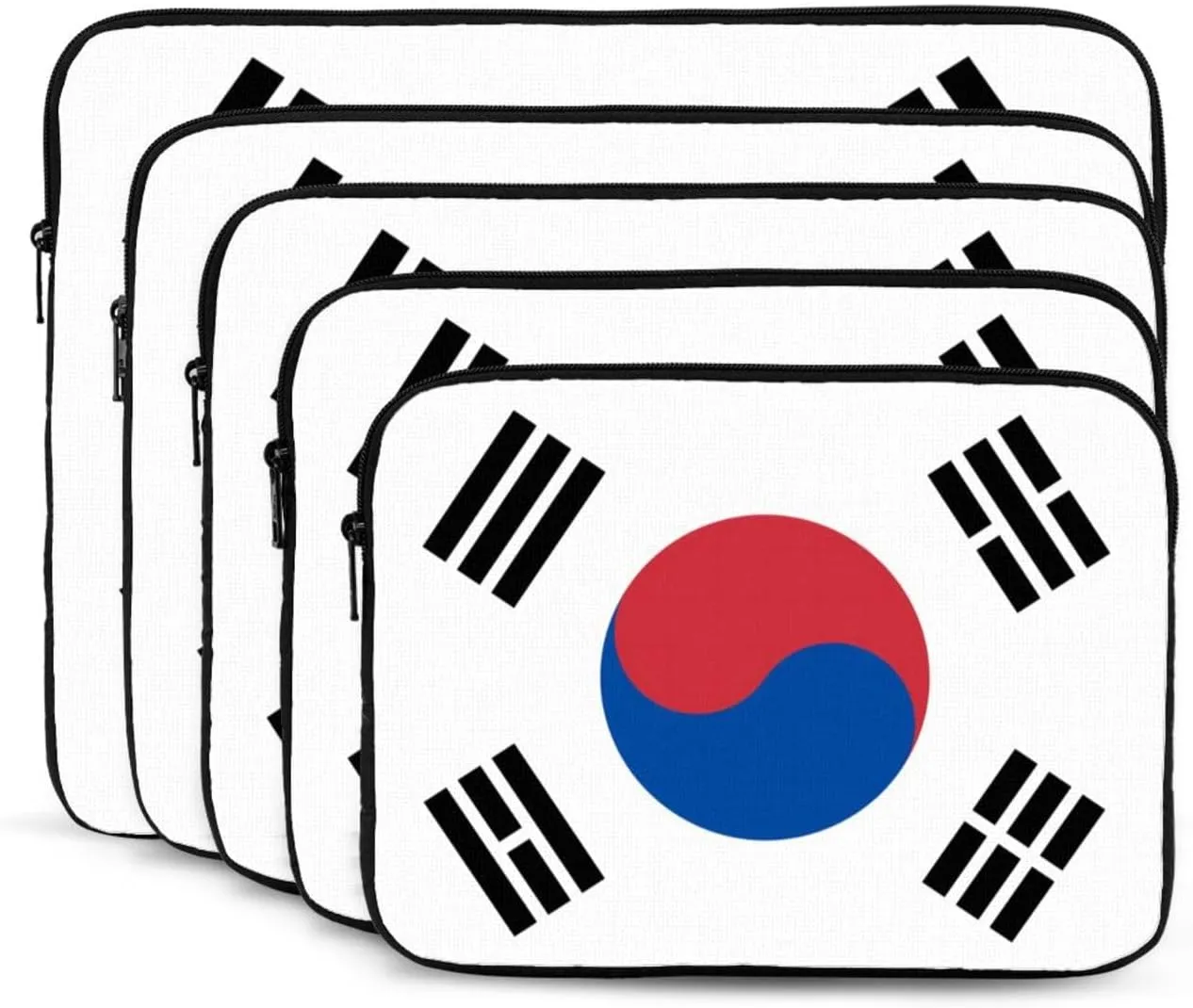 Flag of Republic of Korea Prints Shockproof Portable Laptop Sleeve Bag 15 inch for Men and Women Business Travel, Office Daily Use
