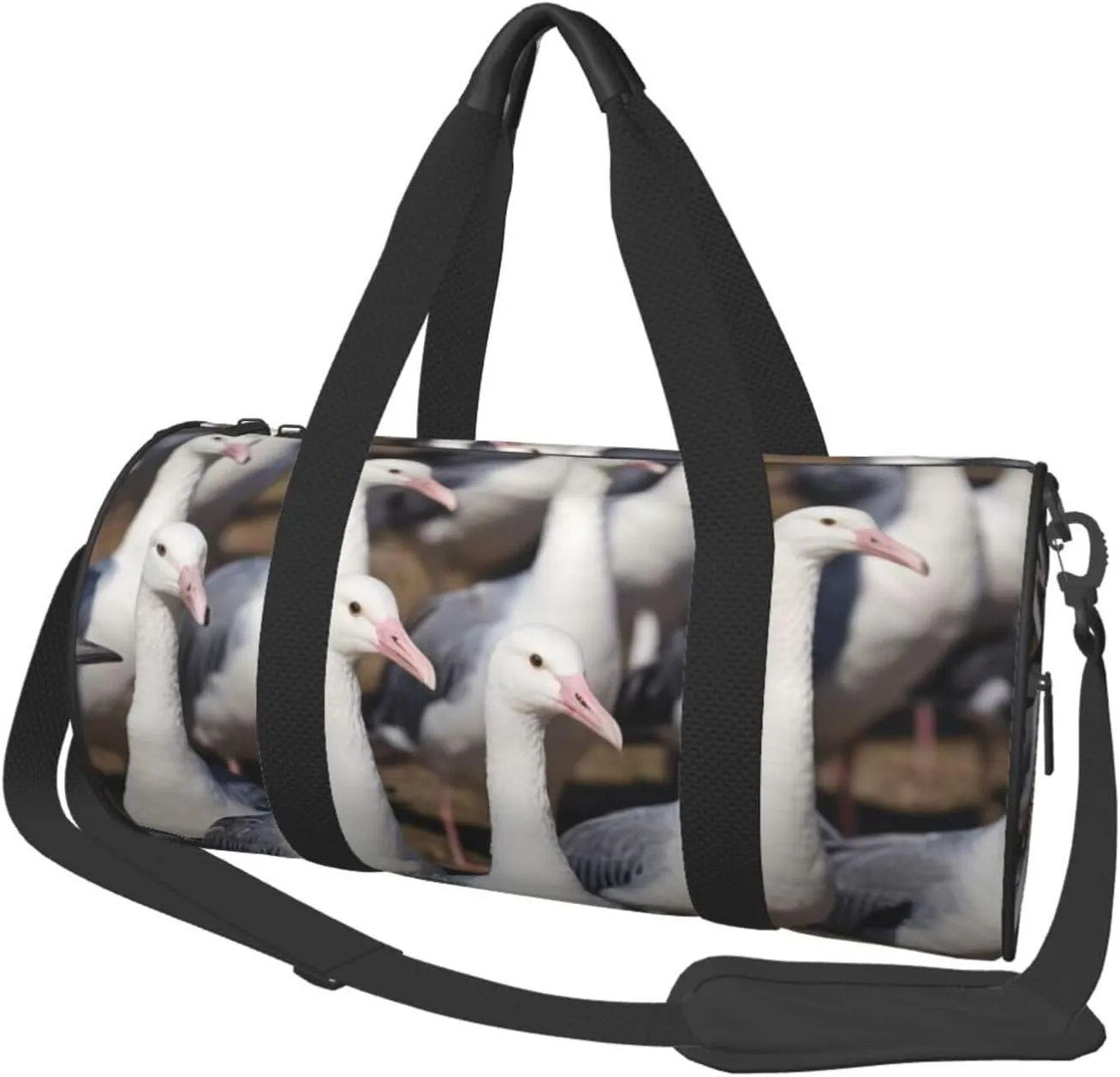 Flock of Birds Printed Travel Bag,Round Personal Item Storage bag,Foldie Duffel Bag for Traveling Vacation,Fitness,Sports