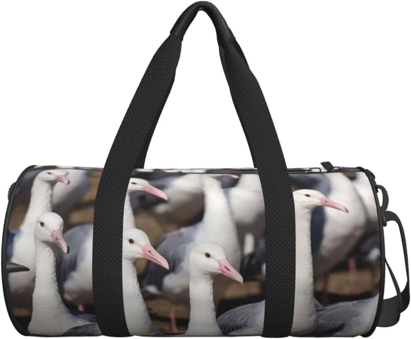 Flock of Birds Printed Travel Bag,Round Personal Item Storage bag,Foldie Duffel Bag for Traveling Vacation,Fitness,Sports