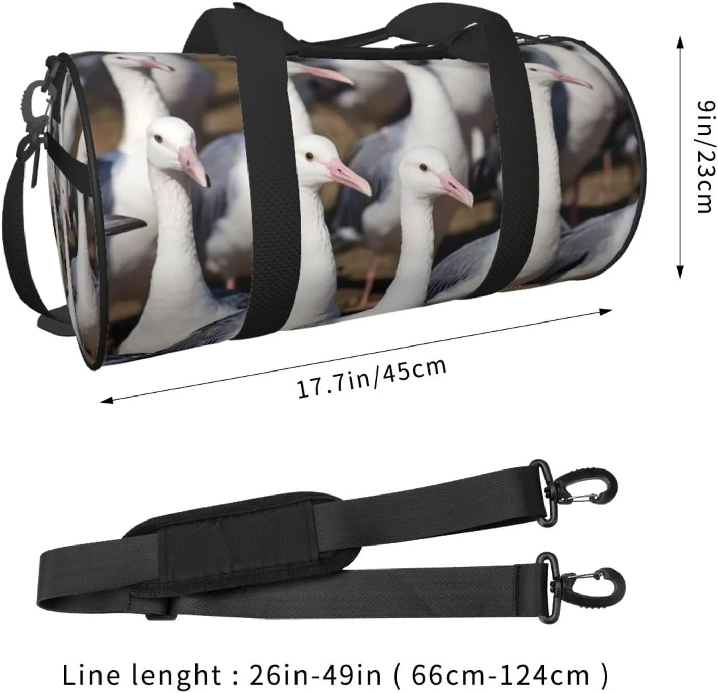 Flock of Birds Printed Travel Bag,Round Personal Item Storage bag,Foldie Duffel Bag for Traveling Vacation,Fitness,Sports