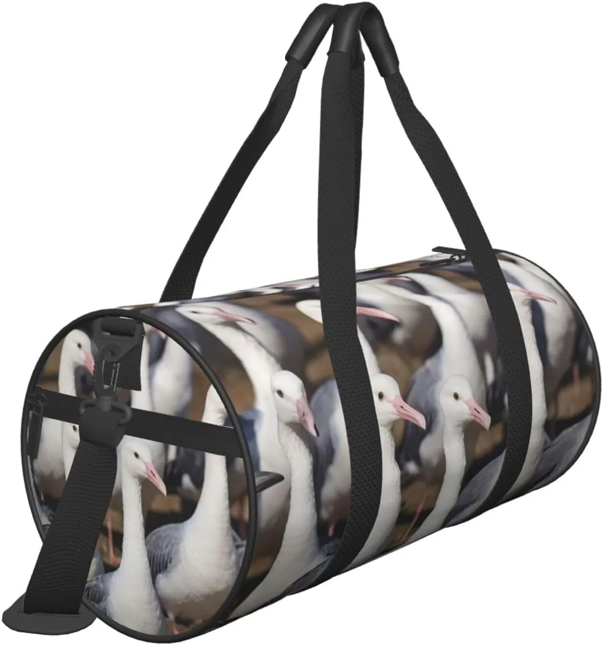 Flock of Birds Printed Travel Bag,Round Personal Item Storage bag,Foldie Duffel Bag for Traveling Vacation,Fitness,Sports