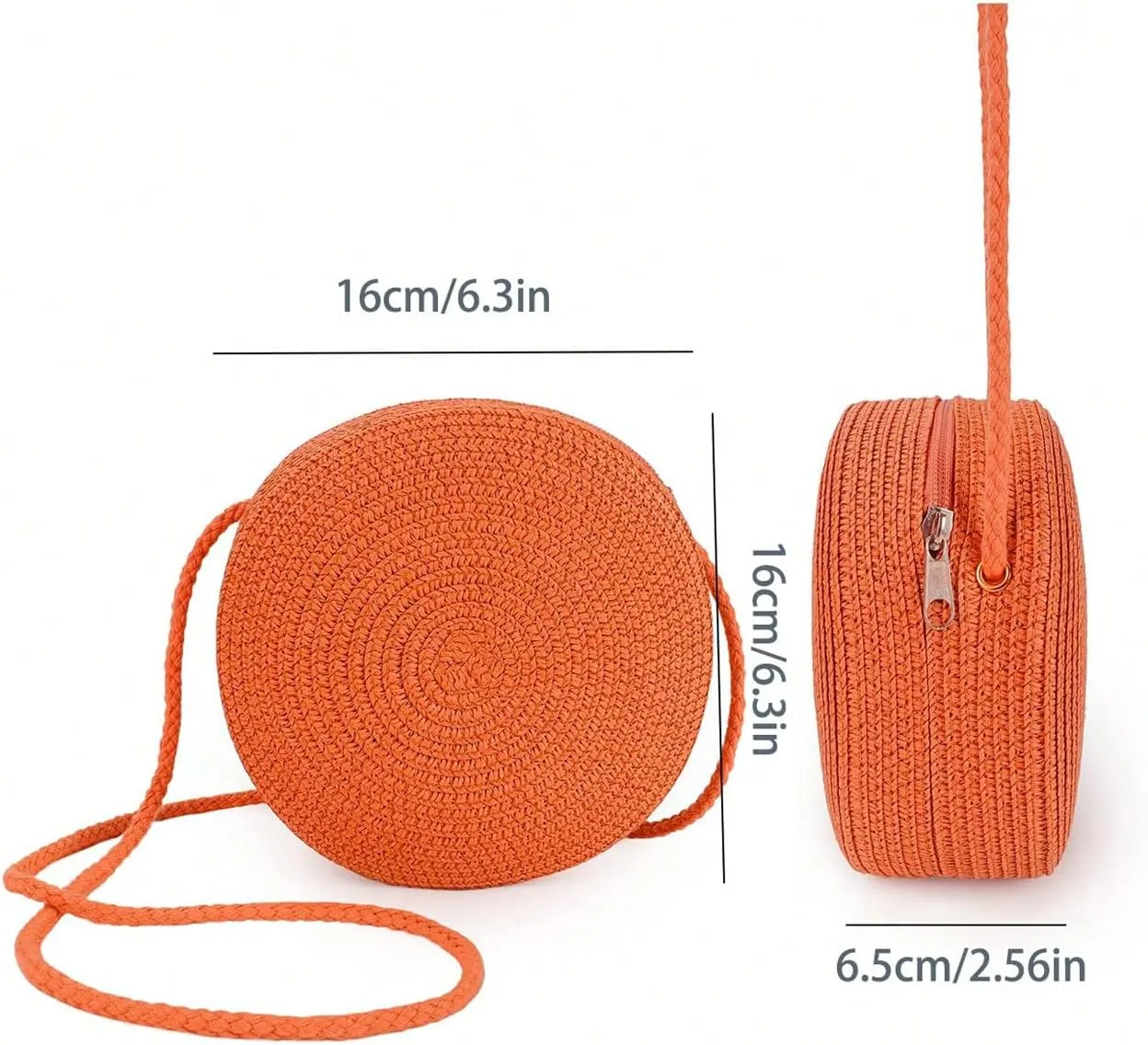Floerns Women's Small Round Straw Crossbody Purse Beach Circle Boho Shoulder Bag