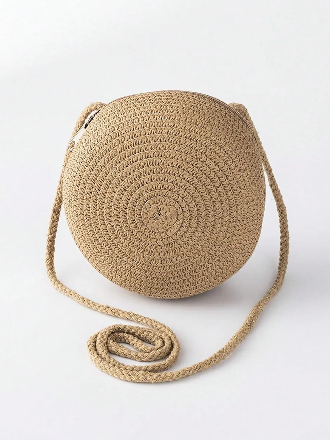 Floerns Women's Small Round Straw Crossbody Purse Beach Circle Boho Shoulder Bag