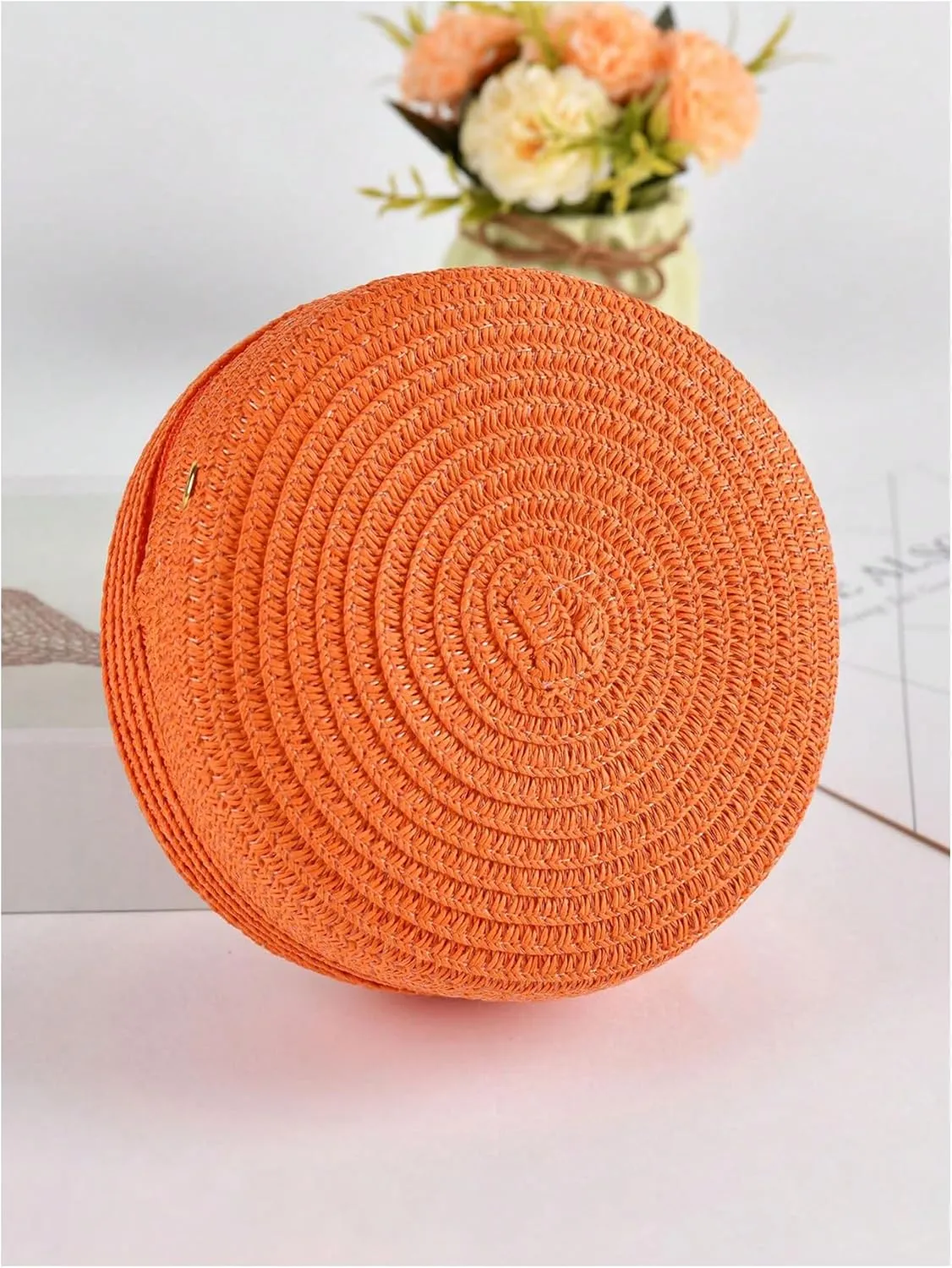 Floerns Women's Small Round Straw Crossbody Purse Beach Circle Boho Shoulder Bag