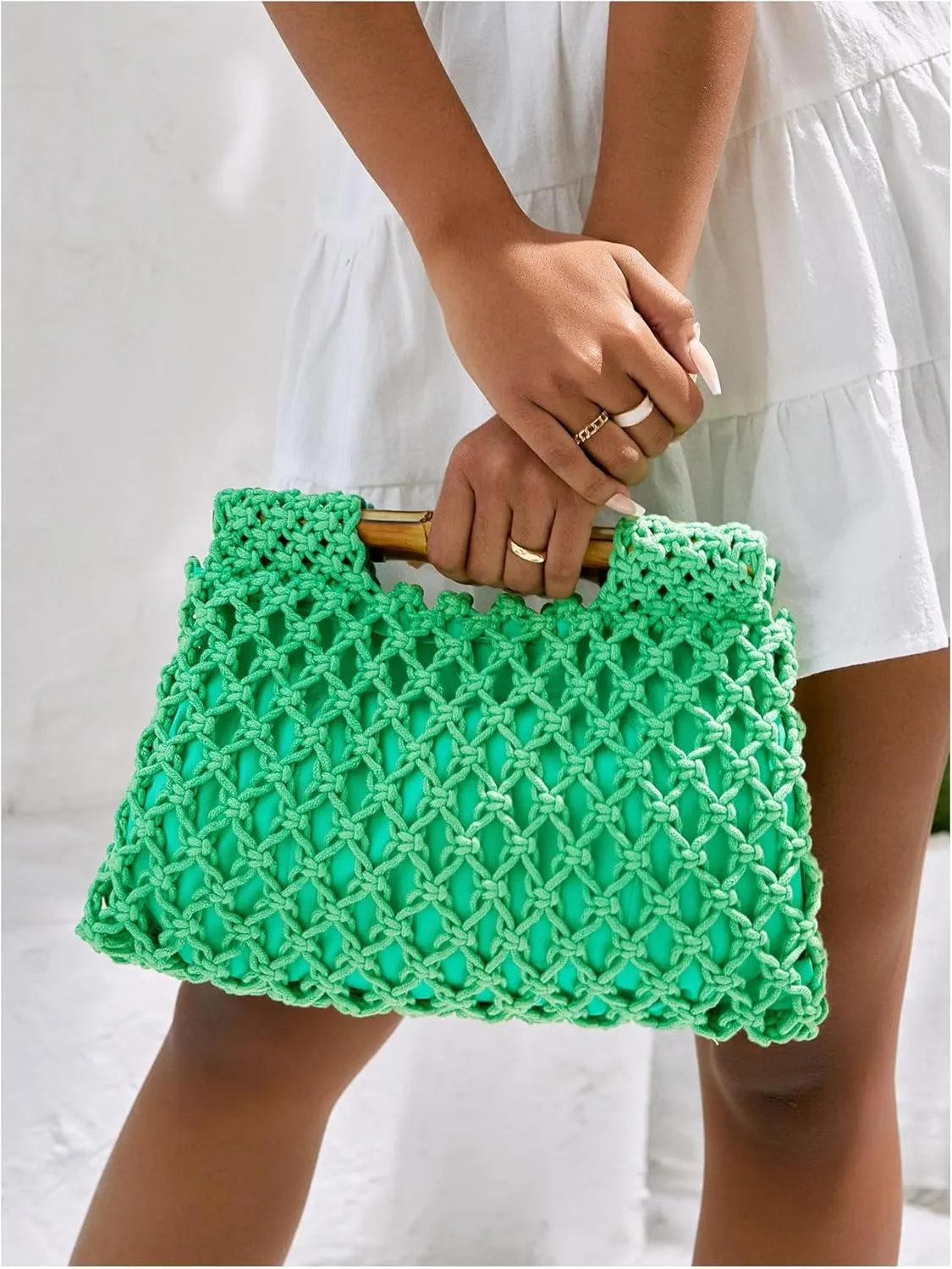 Floerns Women's Straw Bag Handle Beach Clutch Purse Hobo Handbag