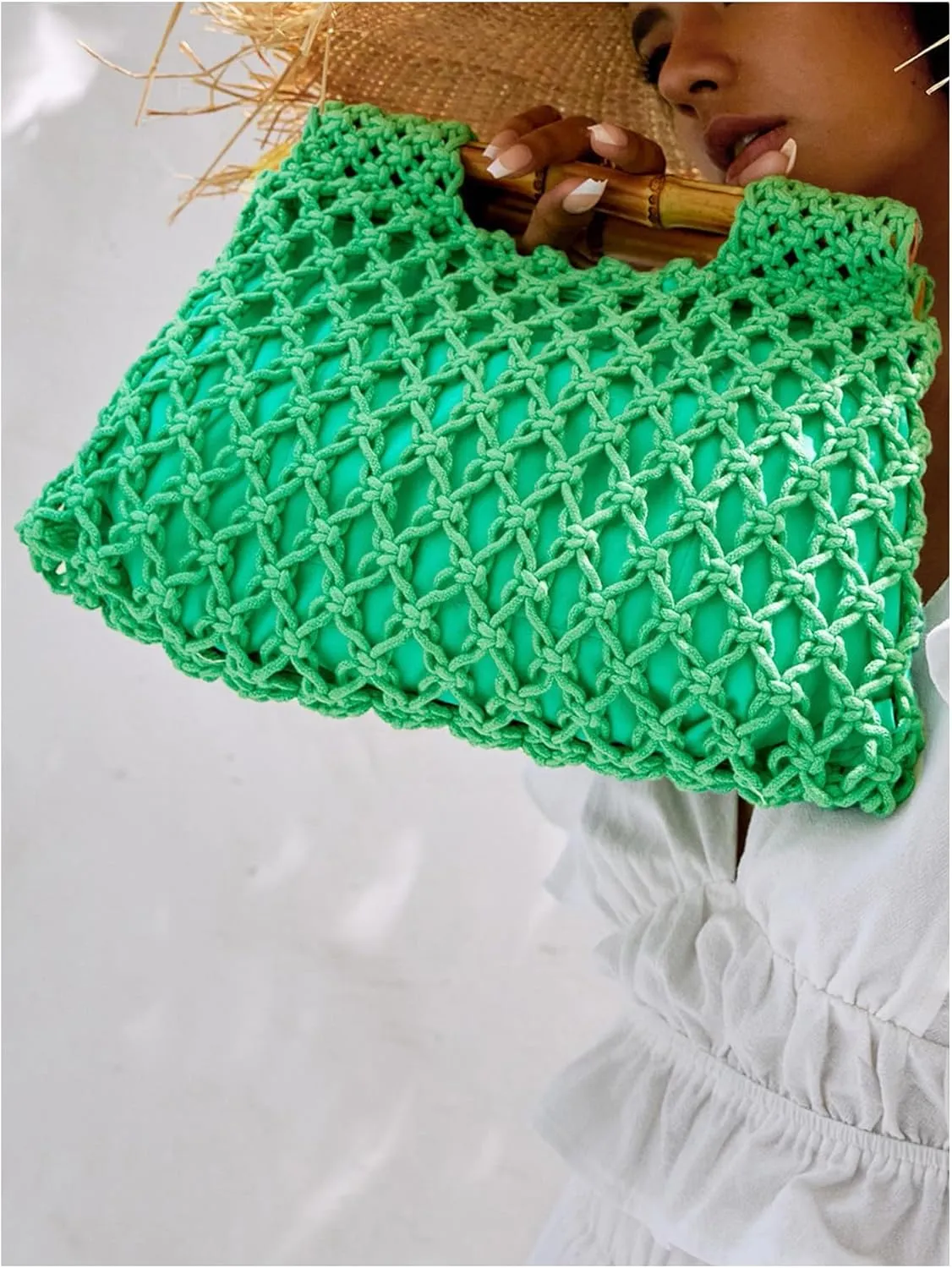 Floerns Women's Straw Bag Handle Beach Clutch Purse Hobo Handbag