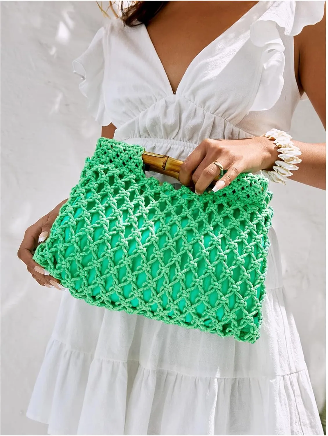 Floerns Women's Straw Bag Handle Beach Clutch Purse Hobo Handbag