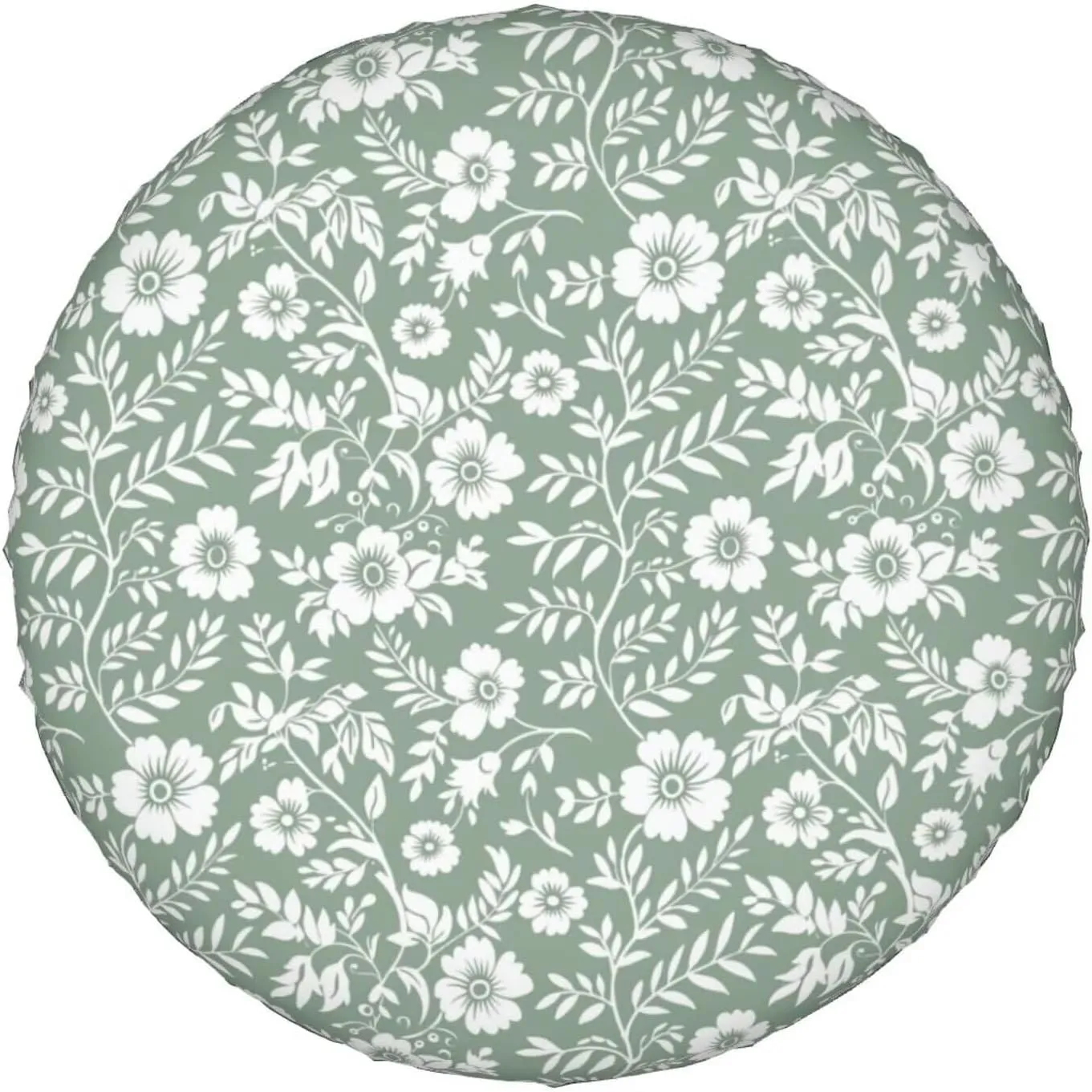Floral Cute Camping Spare Tire Cover Wheel Protectors Leaf Sage Green Tire Storage Bag Universal for Trailer RV SUV Truck Camper Travel Flower Universal Tire Covering