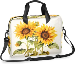 Flower Sunflower Painting Laptop Bag Carrying Case 15.6 Inch Laptop Briefcase Messenger Shoulder Bag for Tablet Computer Bag for Travle Business Men Women