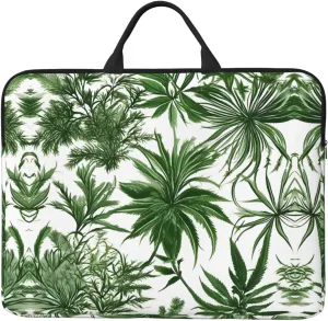 Flowering Herbs and Herbaceous Plants 14in Laptop Case Sleeve Bag – Shoulder Messenger Briefcase Carrying Handle and Accessory Pocket