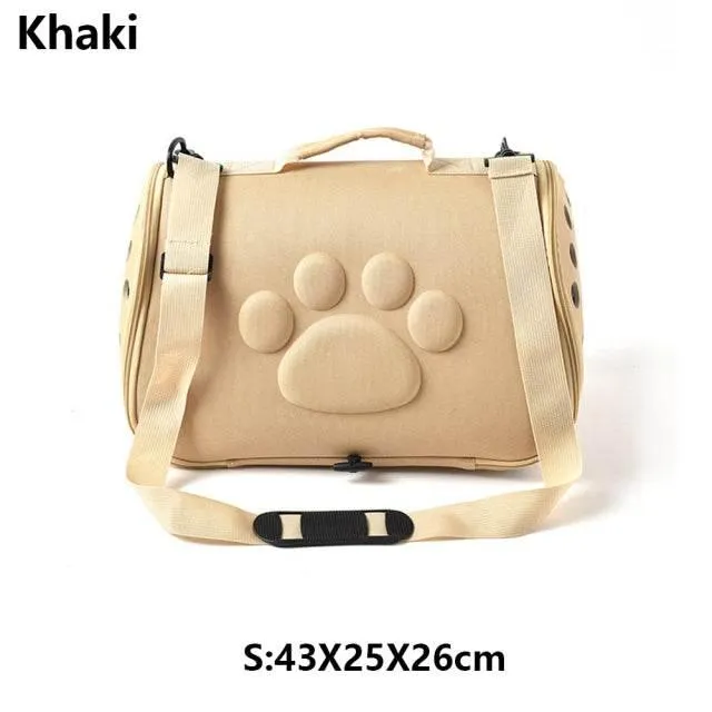Foldable Pet Carrier Bag - Breathable Travel Tote for Cats and Dogs