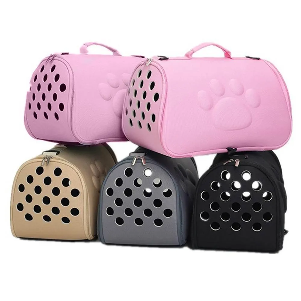 Foldable Pet Carrier Bag - Breathable Travel Tote for Cats and Dogs