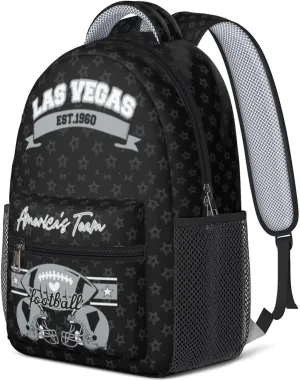 Football Backpack for Boys Girls, High Capacity Football Laptop Bag Casual Daypack For Adults Men Fans Gifts