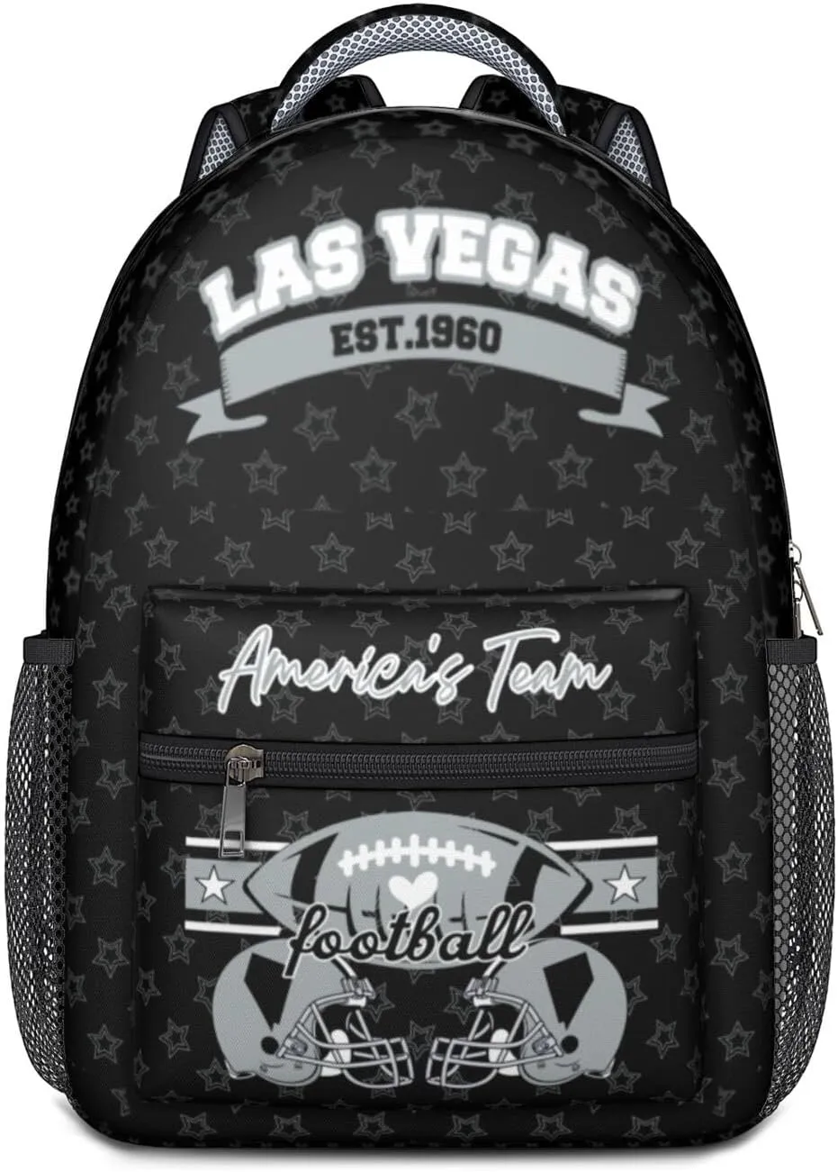 Football Backpack for Boys Girls, High Capacity Football Laptop Bag Casual Daypack For Adults Men Fans Gifts
