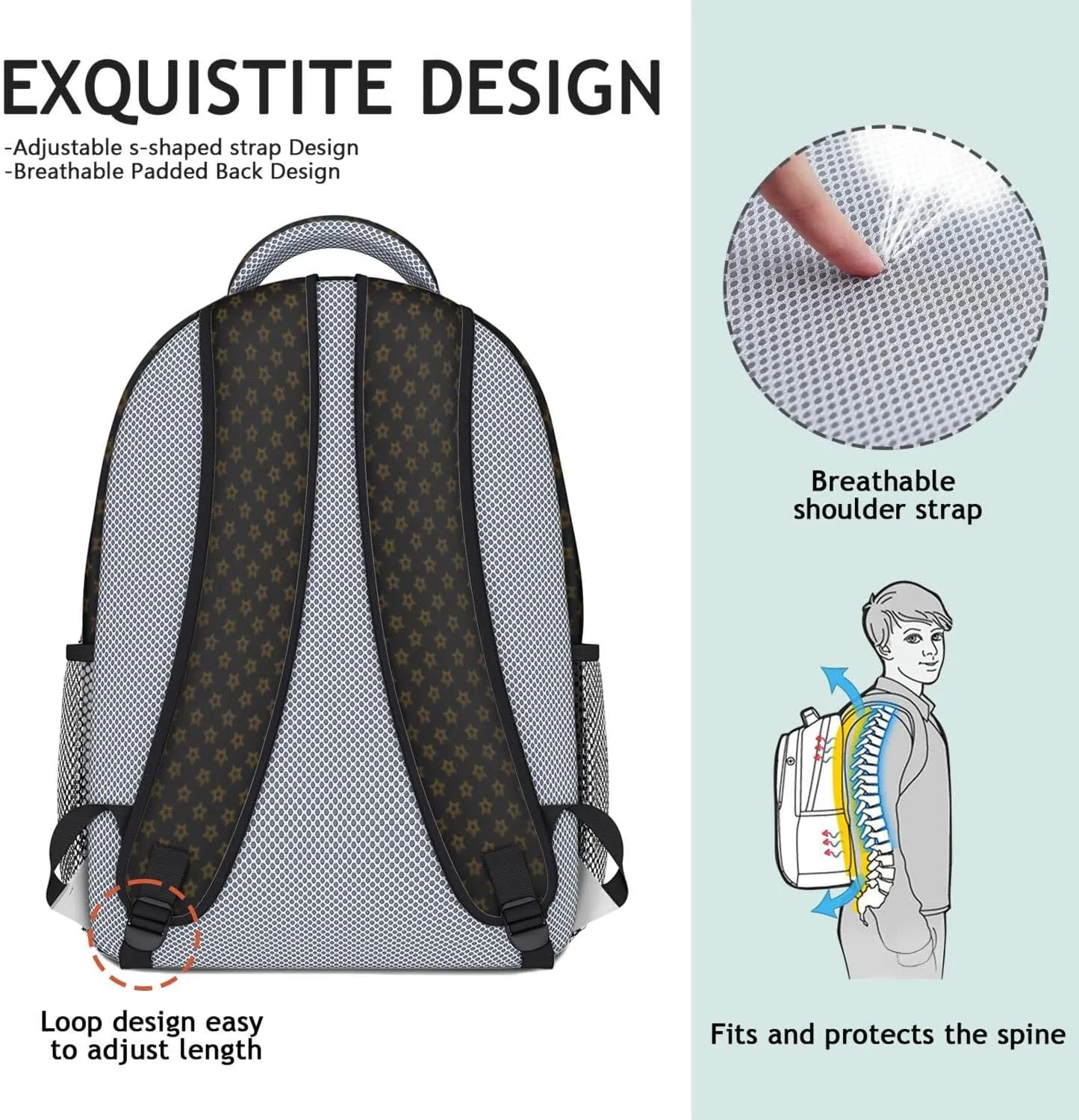 Football Backpack for Boys Girls, High Capacity Football Laptop Bag Casual Daypack For Adults Men Fans Gifts