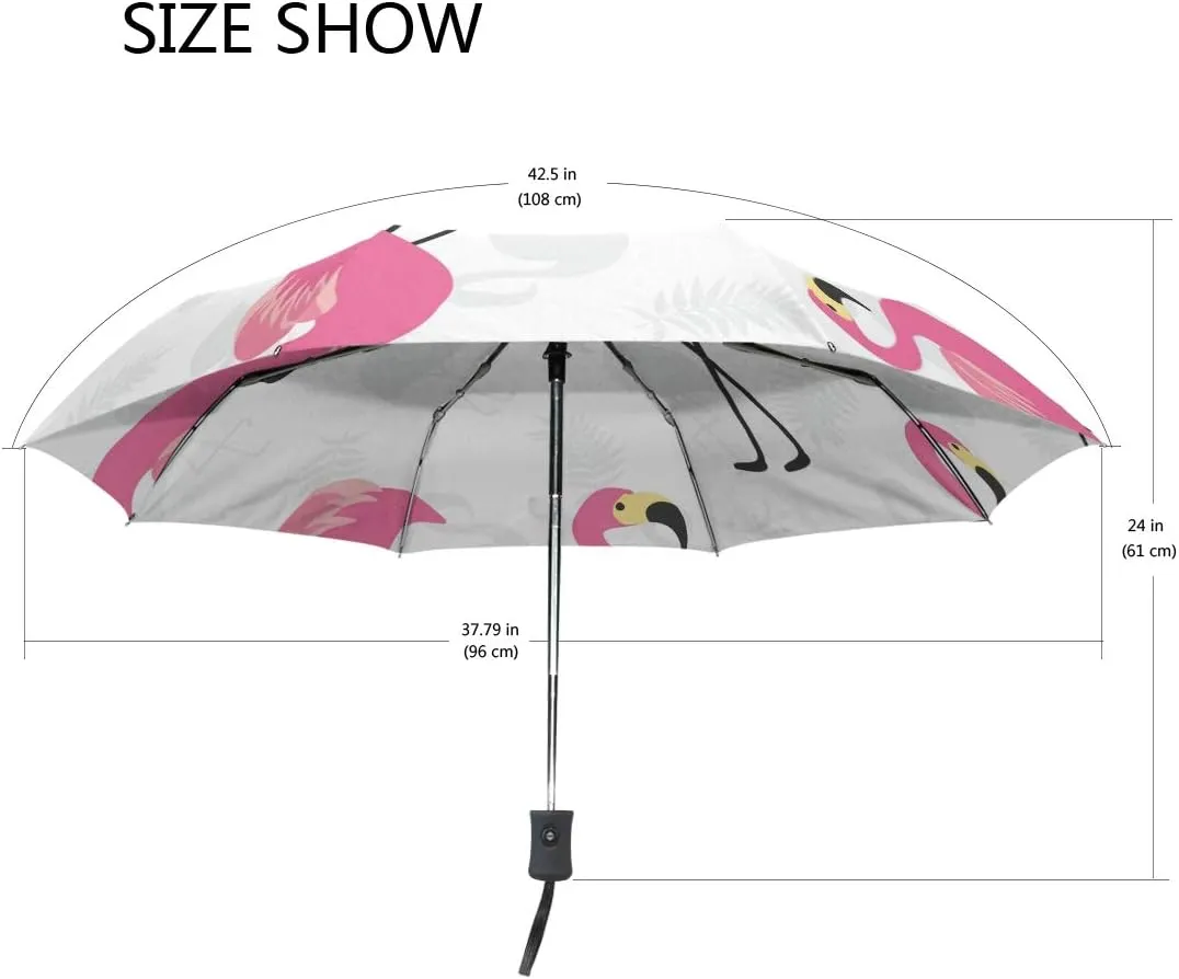 FORMRS Zebra Stripe Umbrella, Auto Open Umbrella Compact Folding Sun Rain Protection, Windproof for Kids Women Men