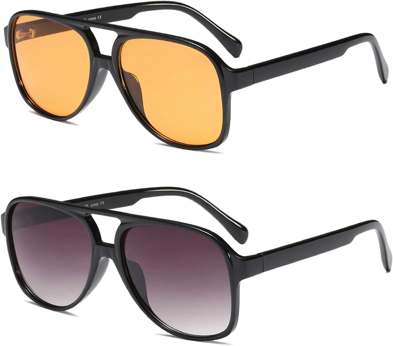 Freckles Mark Vintage Retro 70s Sunglasses for Women Men Classic Large Square Aviator Trendy Glasses