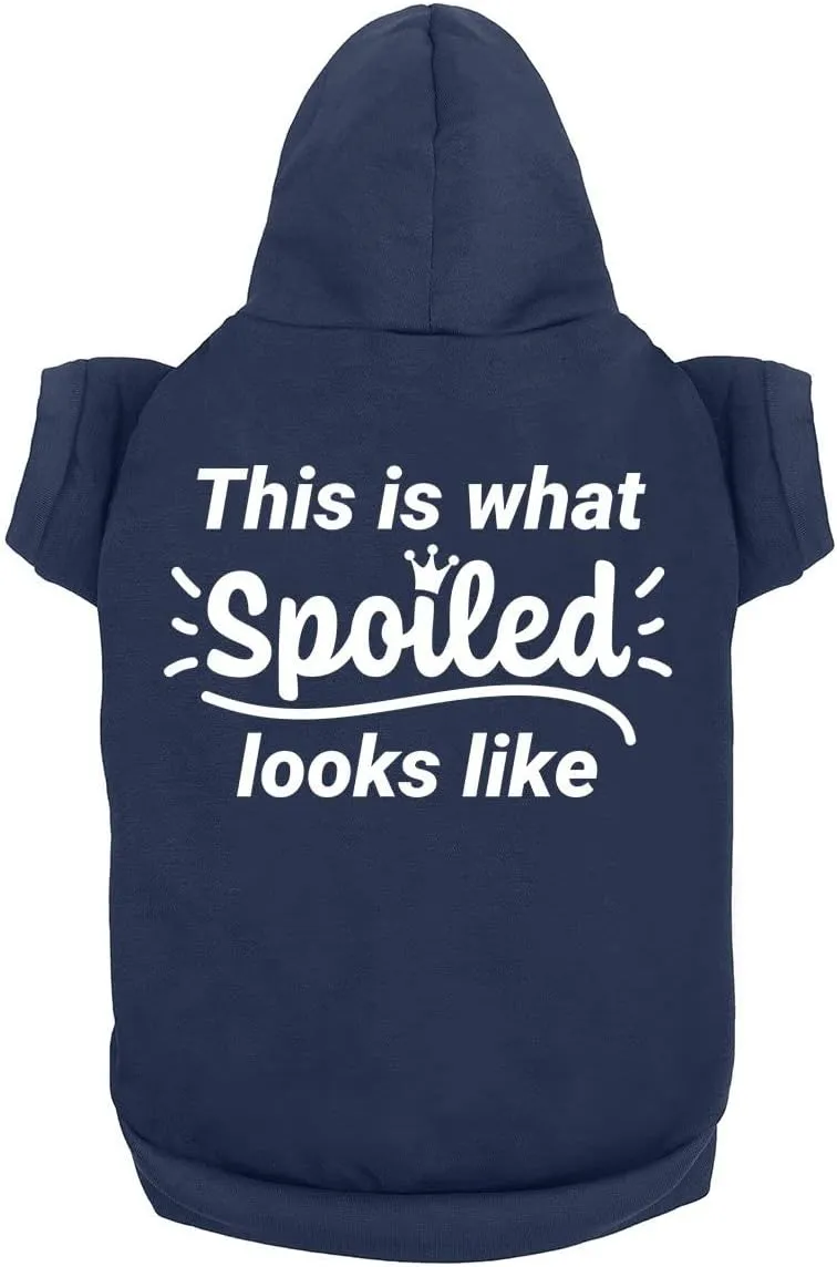 Funny Dog Hoodies: Cute Pet Clothes - Soft, Breathable Sweatshirt for Small & Large Dogs | Navy (Large)