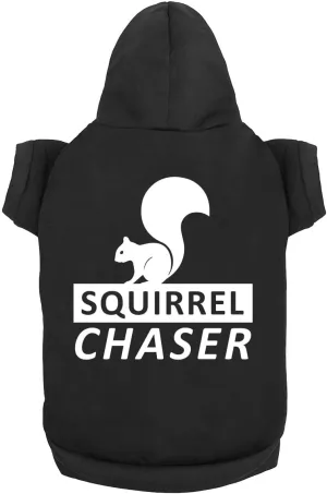 Funny Dog Hoodies Squirrel Chaser Cute Dog Clothes Pet Puppy Cat Sweatshirt Dog Accessories for Small & Large Dogs Soft Breathable | Black (Medium)