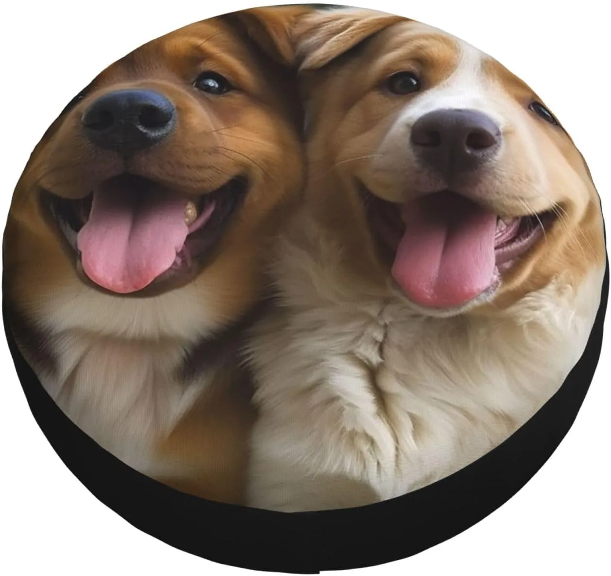 Funny Dogs Tire Cover Outdoor Waterproof Snow Sun Rain Wheel Cover Portable Wheel Bags Camper Spare Tire Cover Universal Car Tire Protectors for Trailer RV SUV