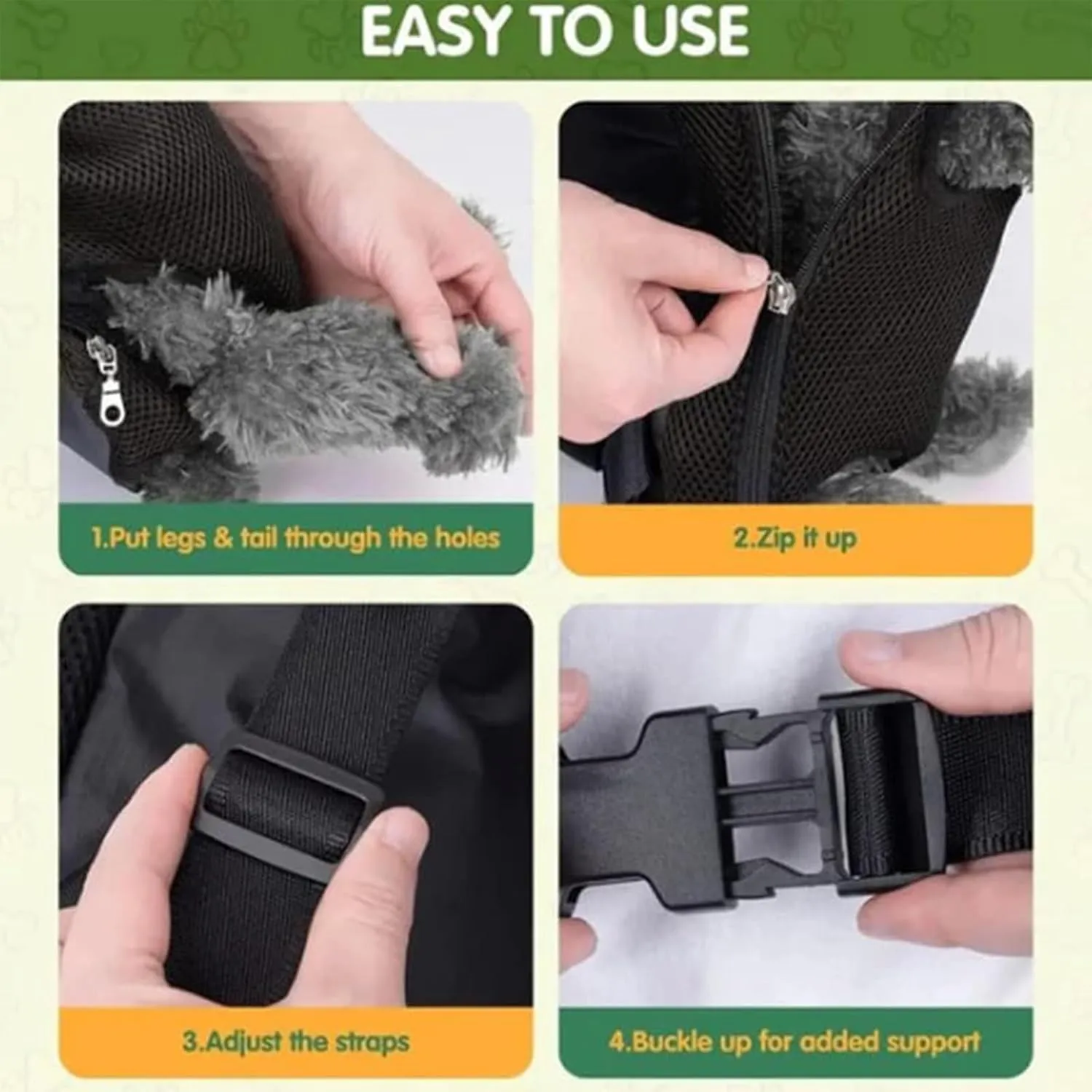 Furry Pawsy Carrier, Furry Pawsy Cat Carrier, Cat Chest Carrier, Pet Carrier Backpack, Cat Front Carrier Bag, Cat Front Carrier Chest, Comfortable Shoulder Straps, Adjustable (Color-E, Small)