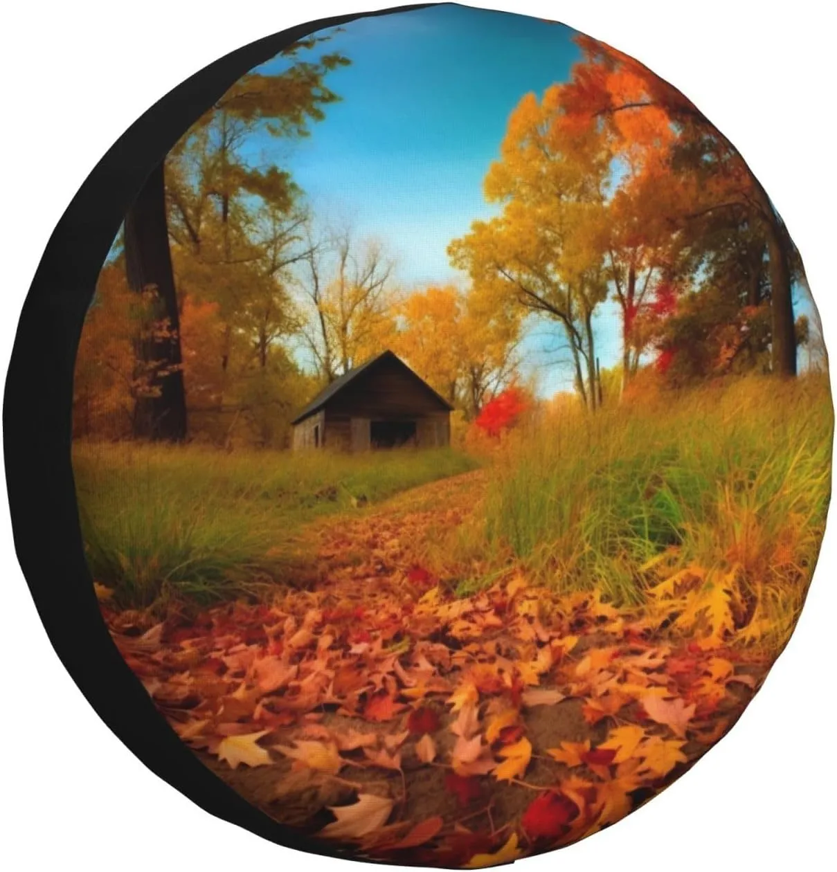 Gallery for Fall Tire Cover Outdoor Waterproof Snow Sun Rain Wheel Cover Portable Wheel Bags Camper Spare Tire Cover Universal Car Tire Protectors for Trailer RV SUV