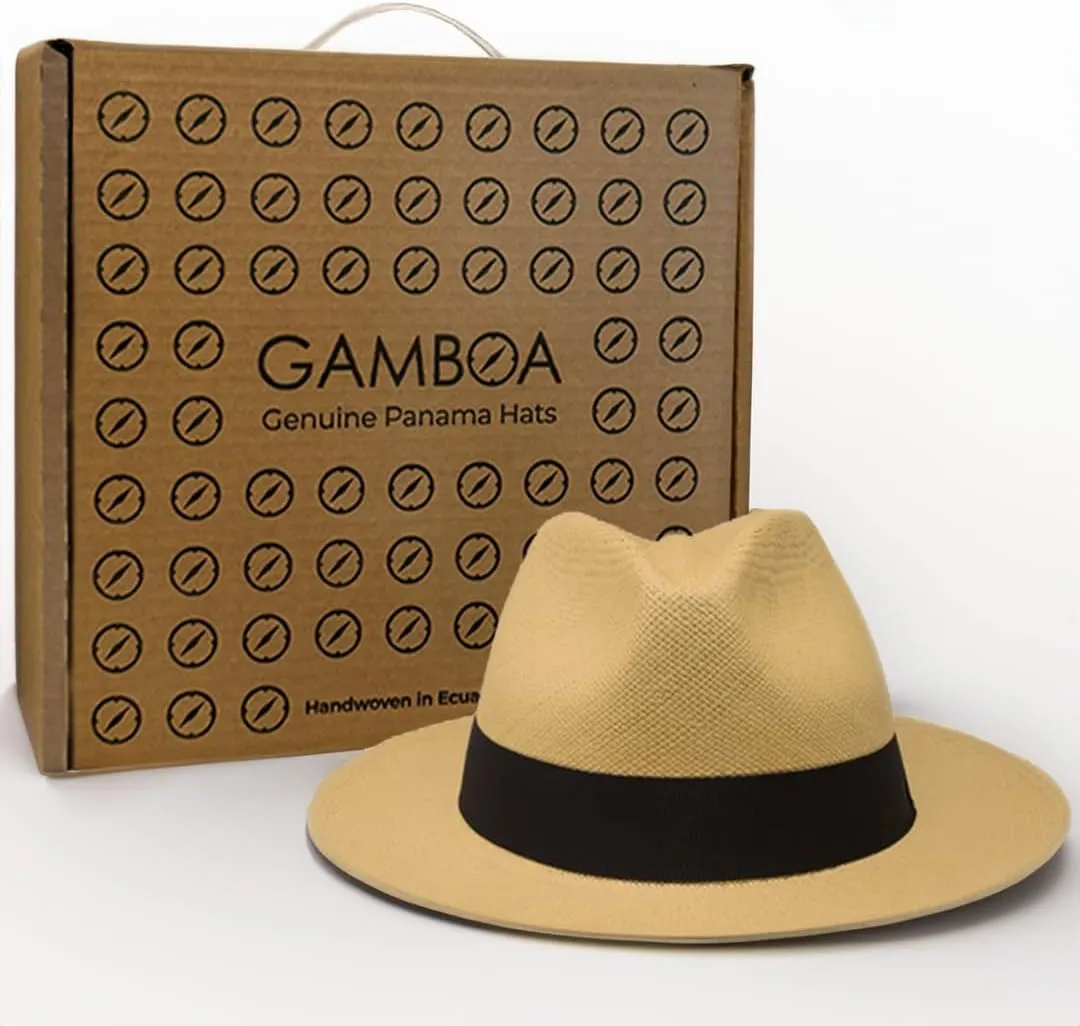 Gamboa Original Panama Hat for Men and Women Fedora Straw Summer Beach Sun Hat Protection UV UPF50 