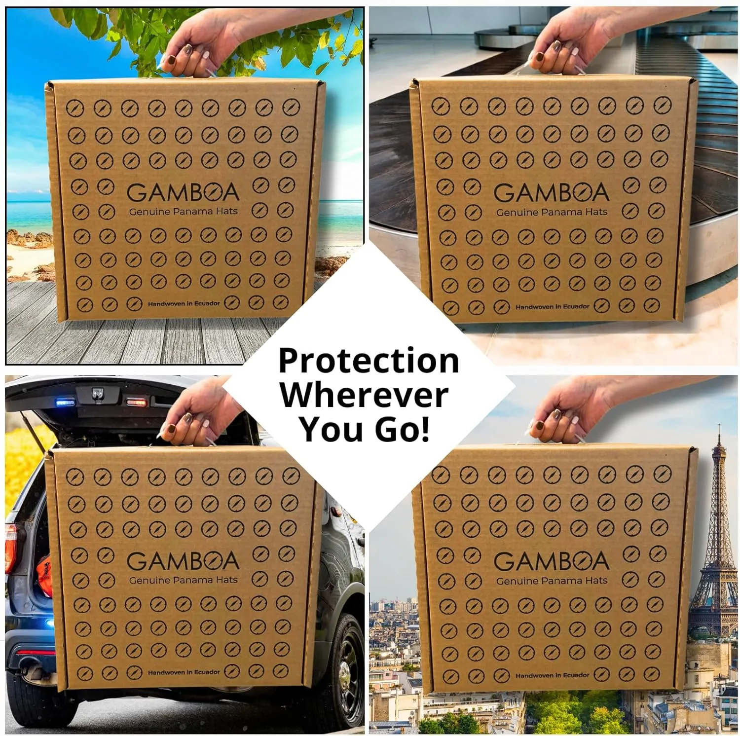 Gamboa Original Panama Hat for Men and Women Fedora Straw Summer Beach Sun Hat Protection UV UPF50 
