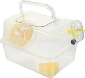 Garneck Hamster Carrying Box Roof Travel Case for Small Animals for Outdoor Adventures