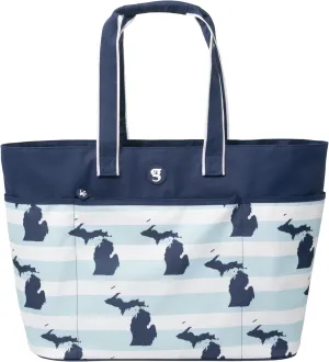 geckobrands Oversized Beach Tote – Large and Stylish Beach Bag with 4 Exterior Pockets and Zippered Internal Compartment