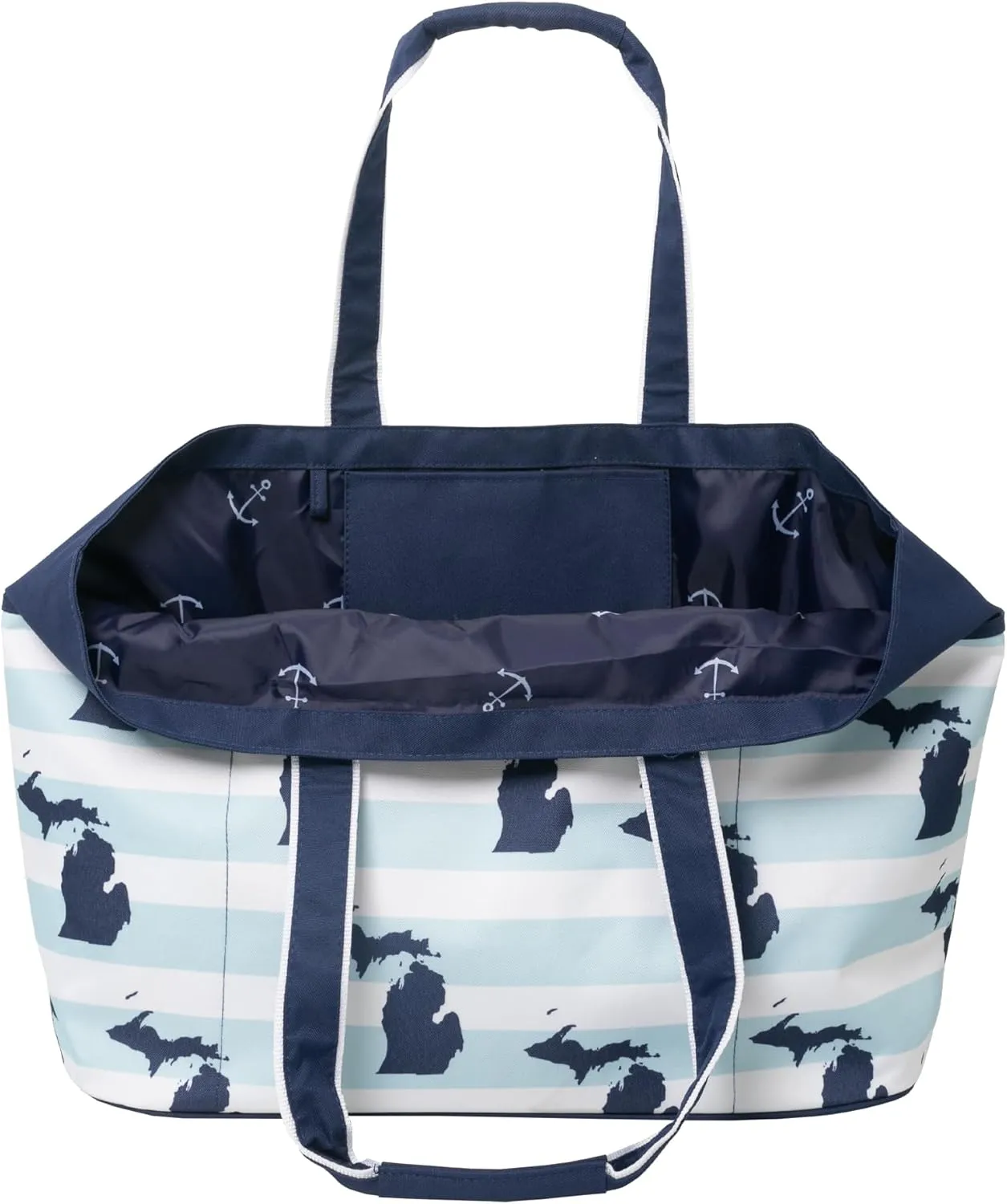 geckobrands Oversized Beach Tote – Large and Stylish Beach Bag with 4 Exterior Pockets and Zippered Internal Compartment