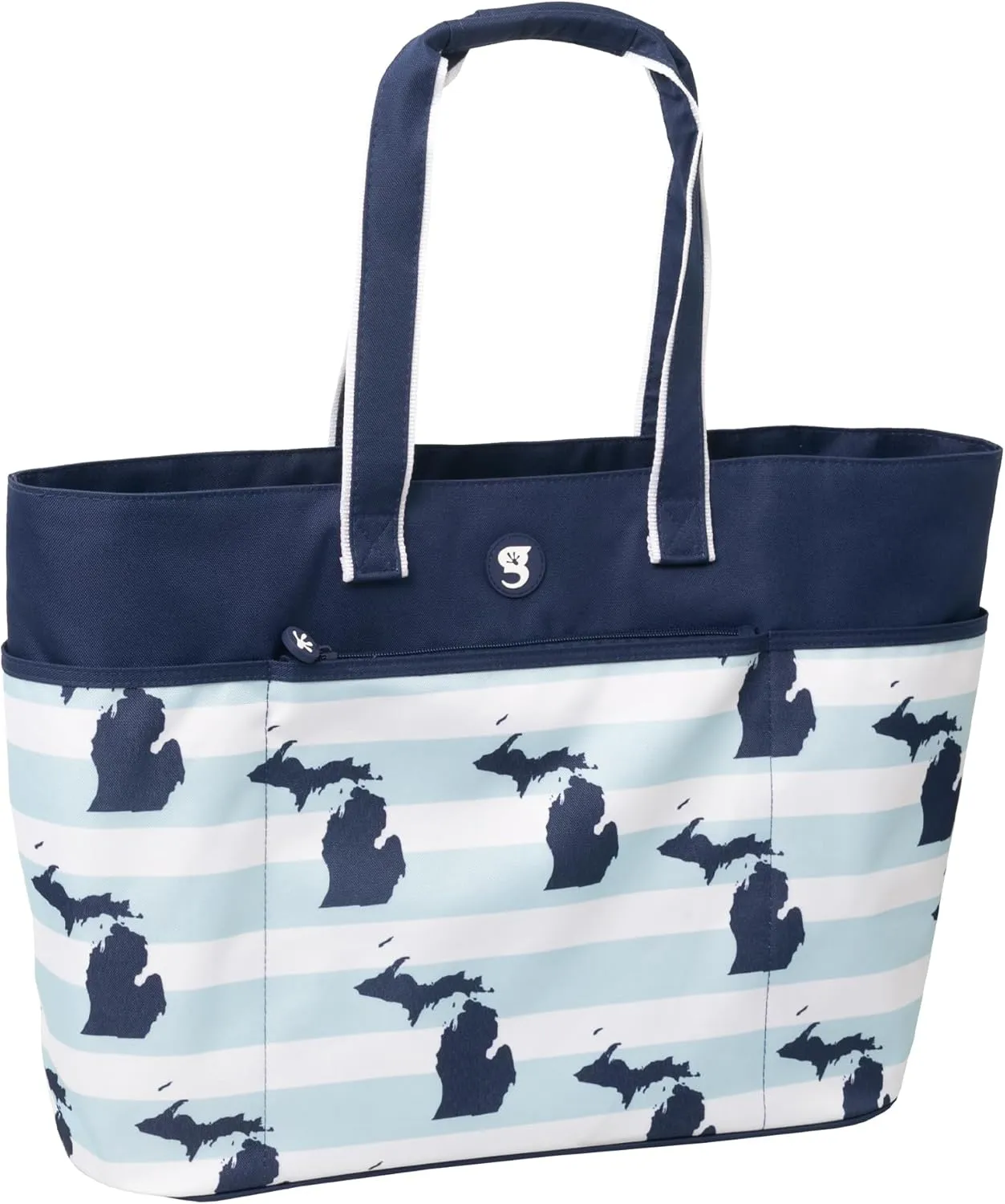 geckobrands Oversized Beach Tote – Large and Stylish Beach Bag with 4 Exterior Pockets and Zippered Internal Compartment