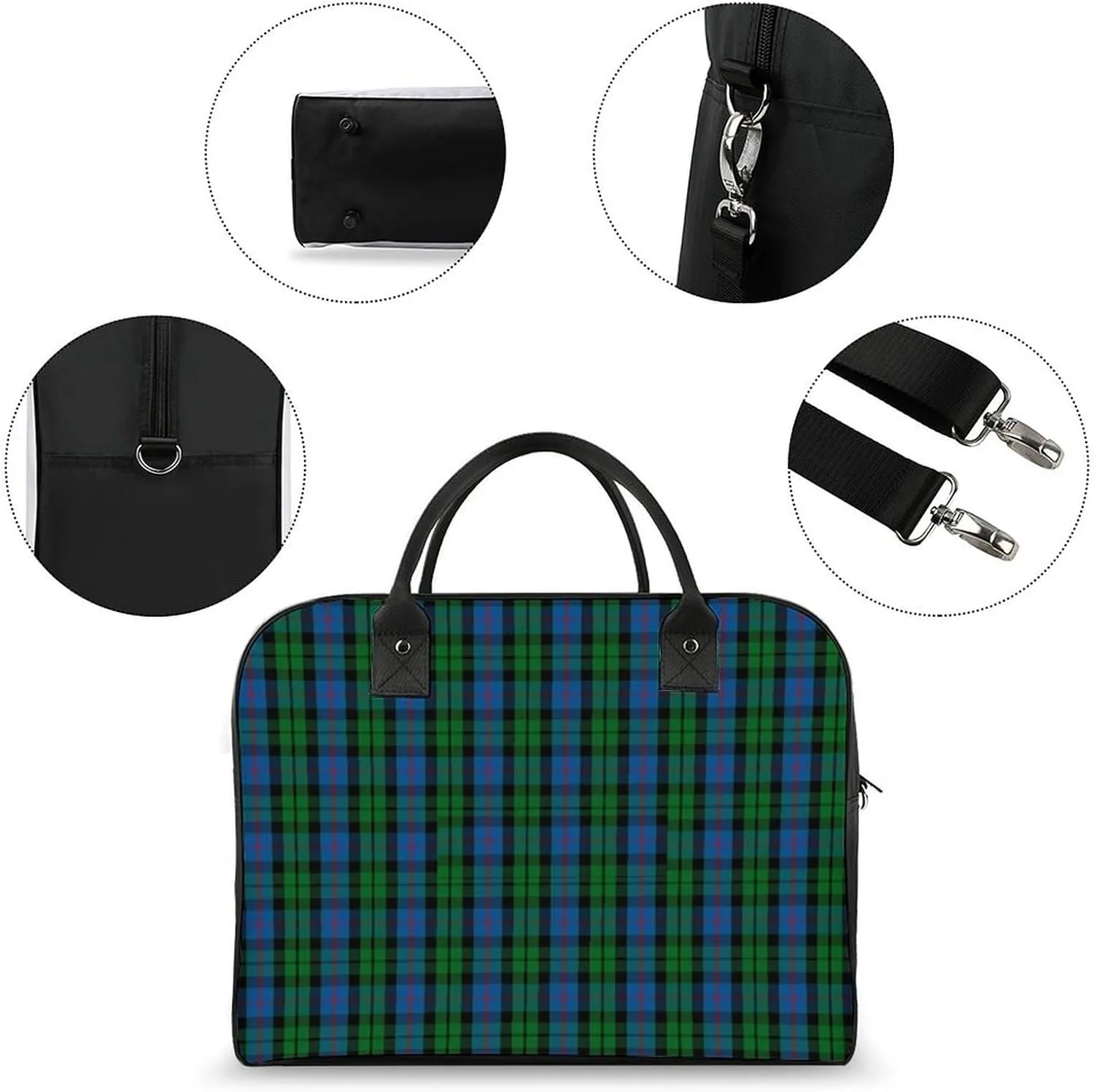 Geometrics Grey Silver Fashionable Large Capacity Travel Handbag Unisex