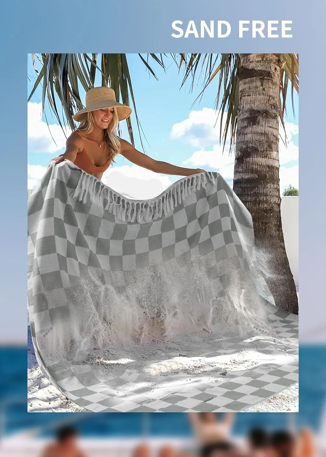 Giant Beach Towel Blanket Autumn Outing Stuff for Women & Men Road Trip Camping Gear Ship Cruise Gear Must Haves Large L Gray Plain Pattern Airplane Accessories Travel Gadgets Yard Mat