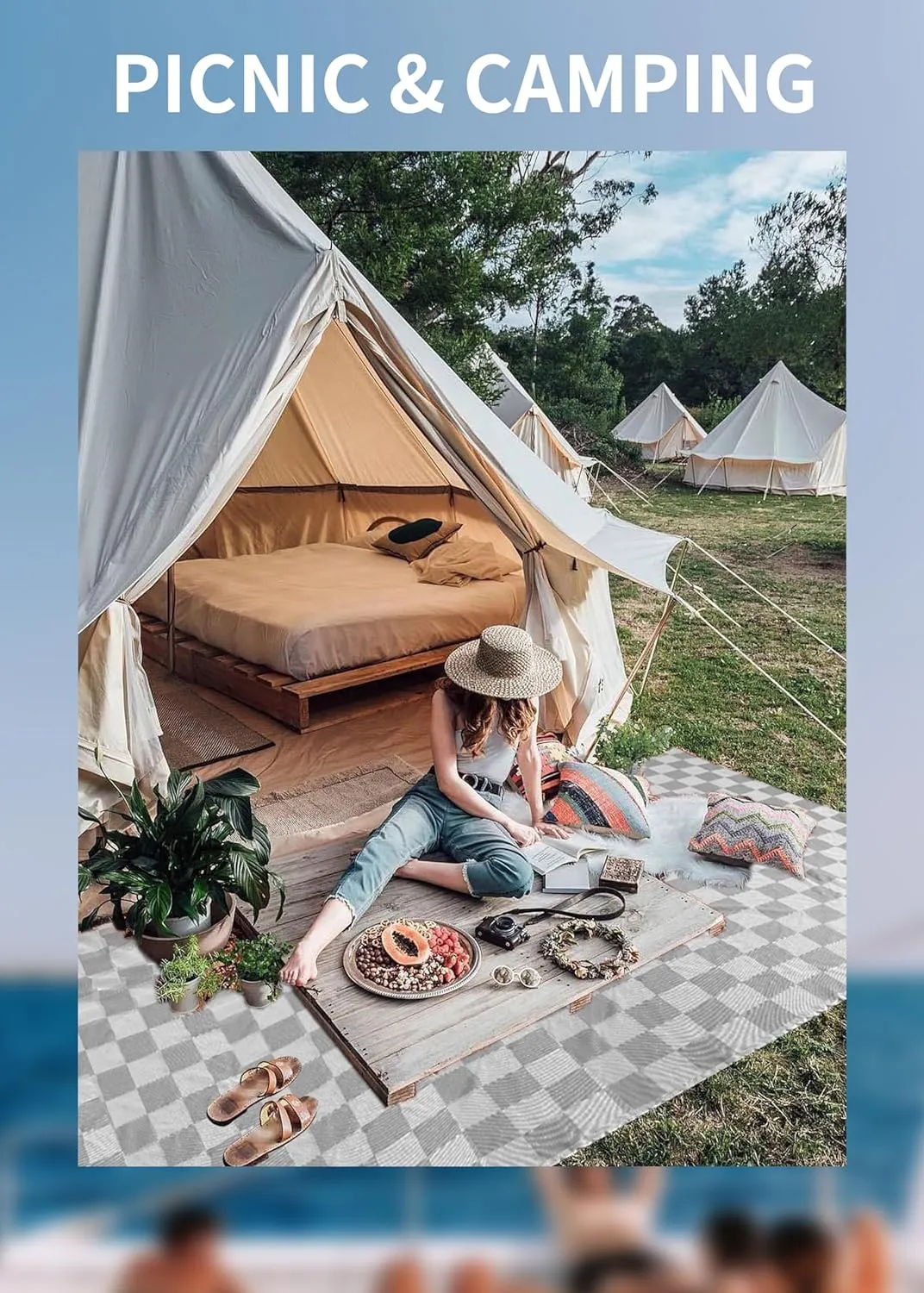 Giant Beach Towel Blanket Autumn Outing Stuff for Women & Men Road Trip Camping Gear Ship Cruise Gear Must Haves Large L Gray Plain Pattern Airplane Accessories Travel Gadgets Yard Mat