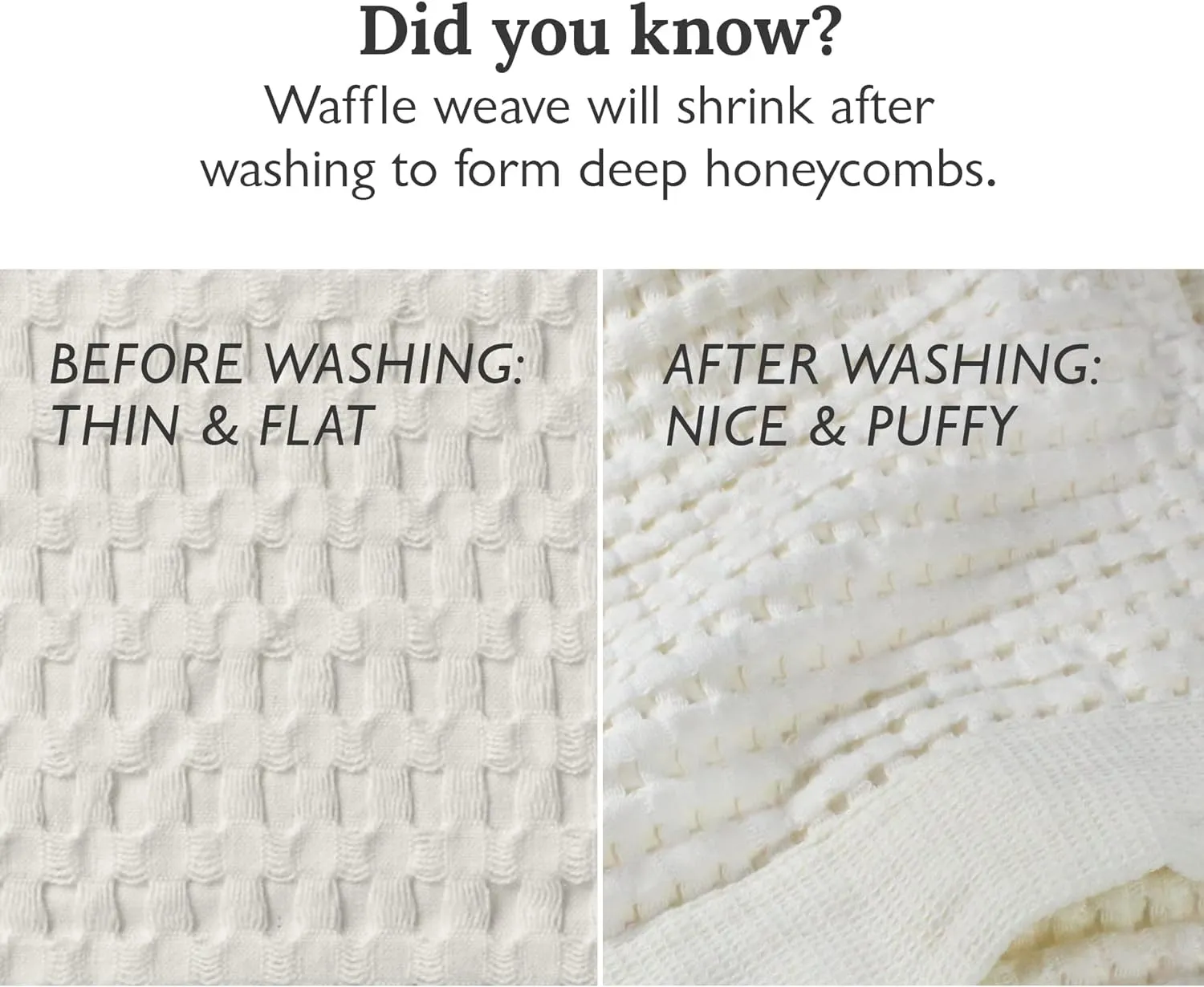 GILDEN TREE Waffle Bath Sheet Quick Dry Towel, Thin Luxury Bath Towels, Bath Sheets 40x80 Large Bath Towels, Modern Style (Cream)