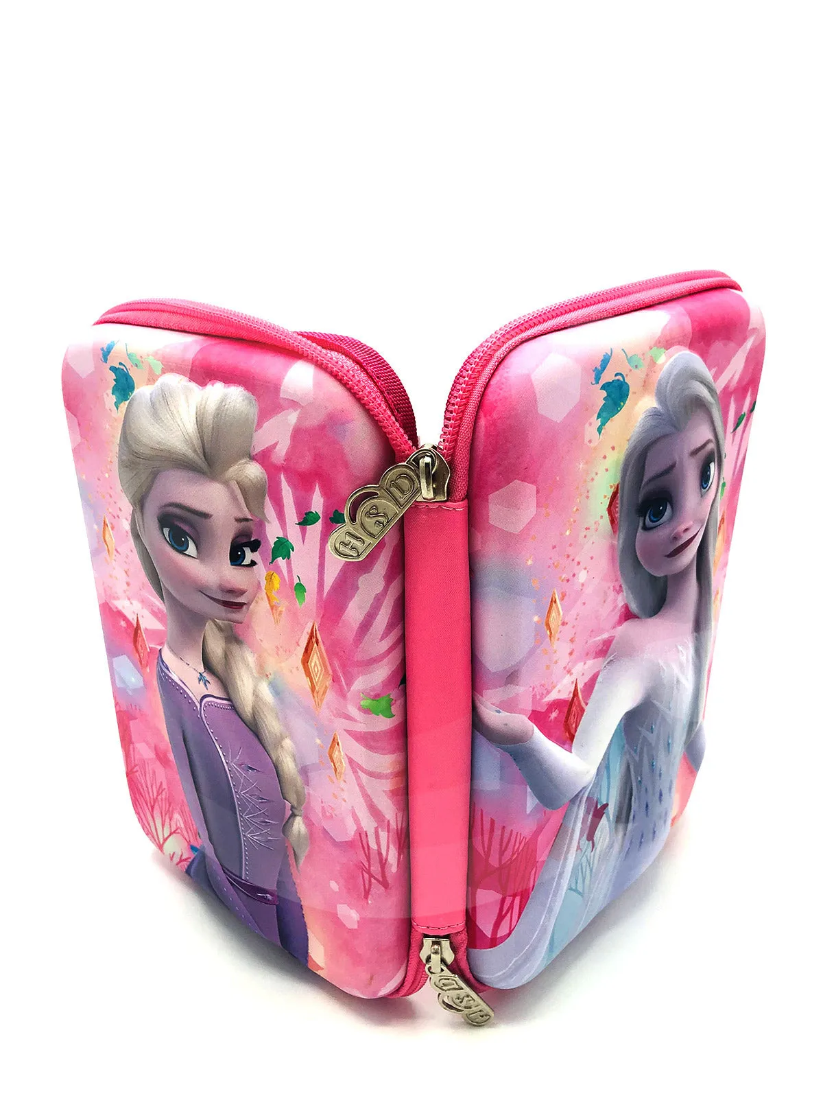 Girls Pencil Case 3D Frozen Style Pink Pouch With Large Capacity