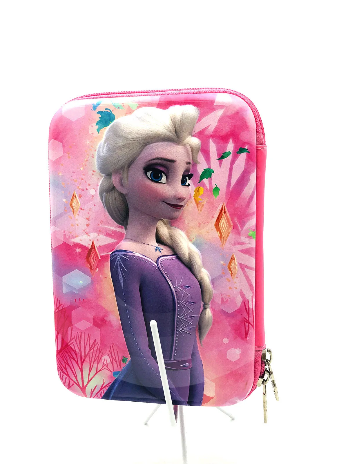 Girls Pencil Case 3D Frozen Style Pink Pouch With Large Capacity