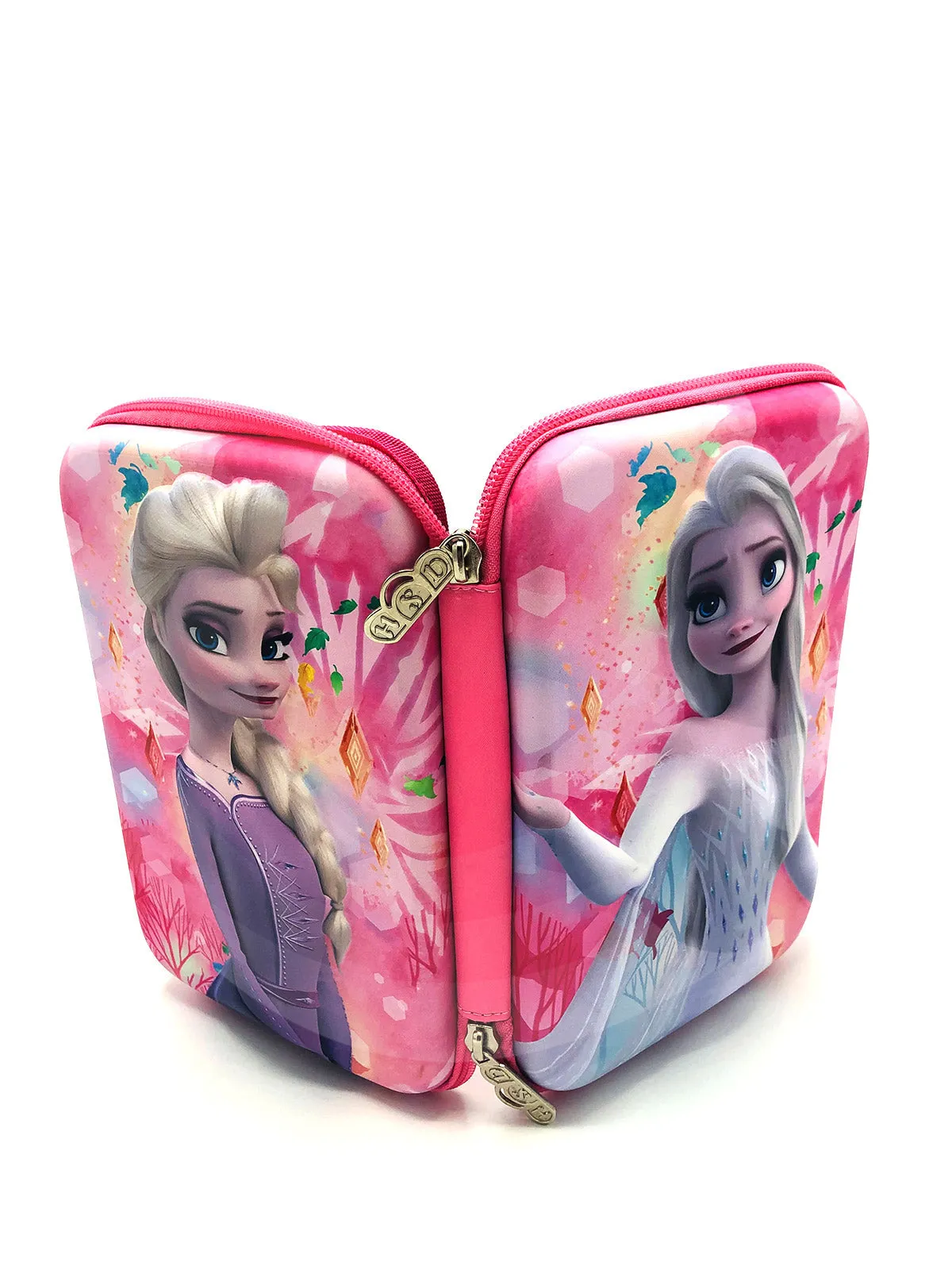 Girls Pencil Case 3D Frozen Style Pink Pouch With Large Capacity
