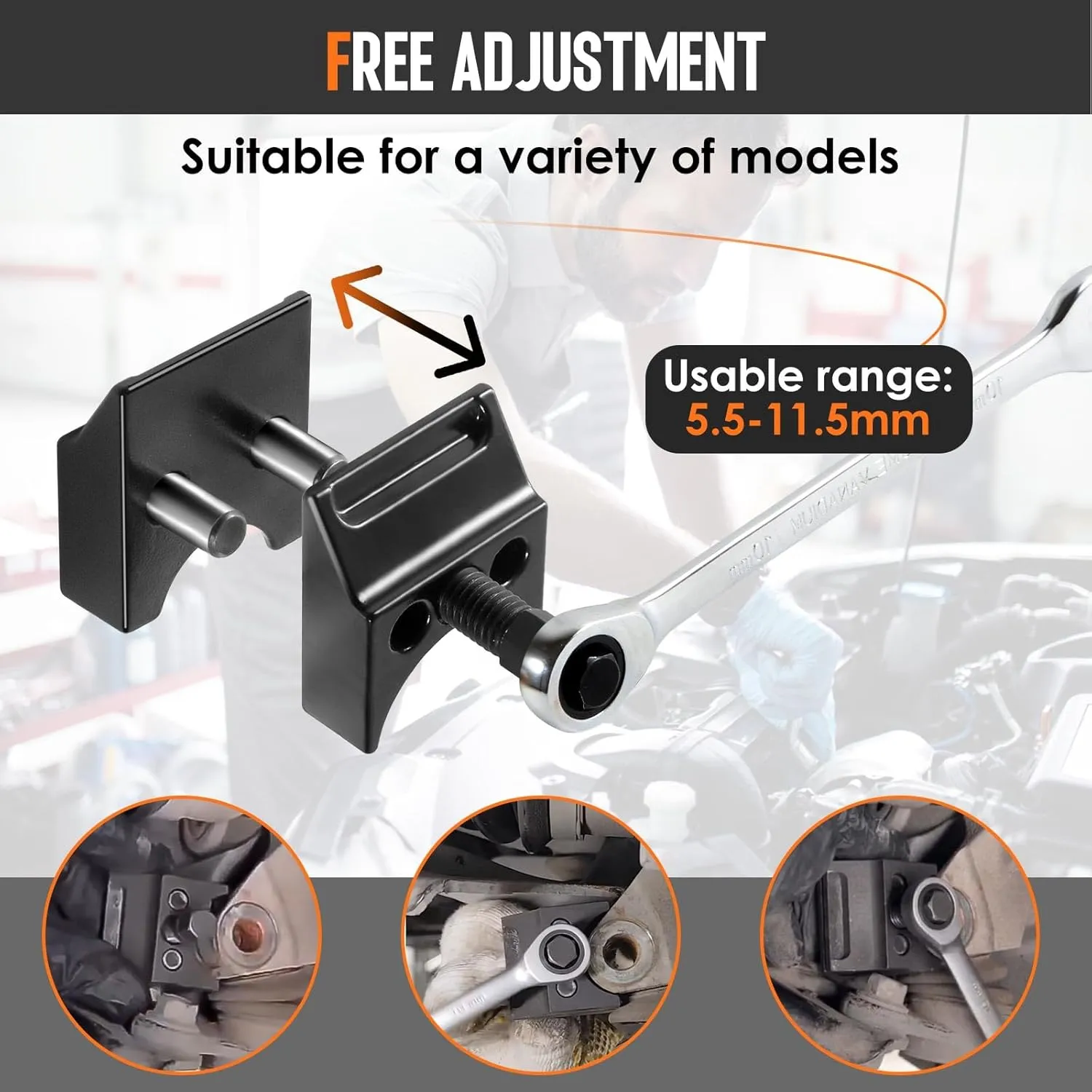 GM Combination Tool Set - with Lower Control arm Prying Tool, strut Spreader, pry bar Wrench Adapter, for Volkswagen, Audi, BMW, Ford, Peugeot, Citroen (Combination Model)