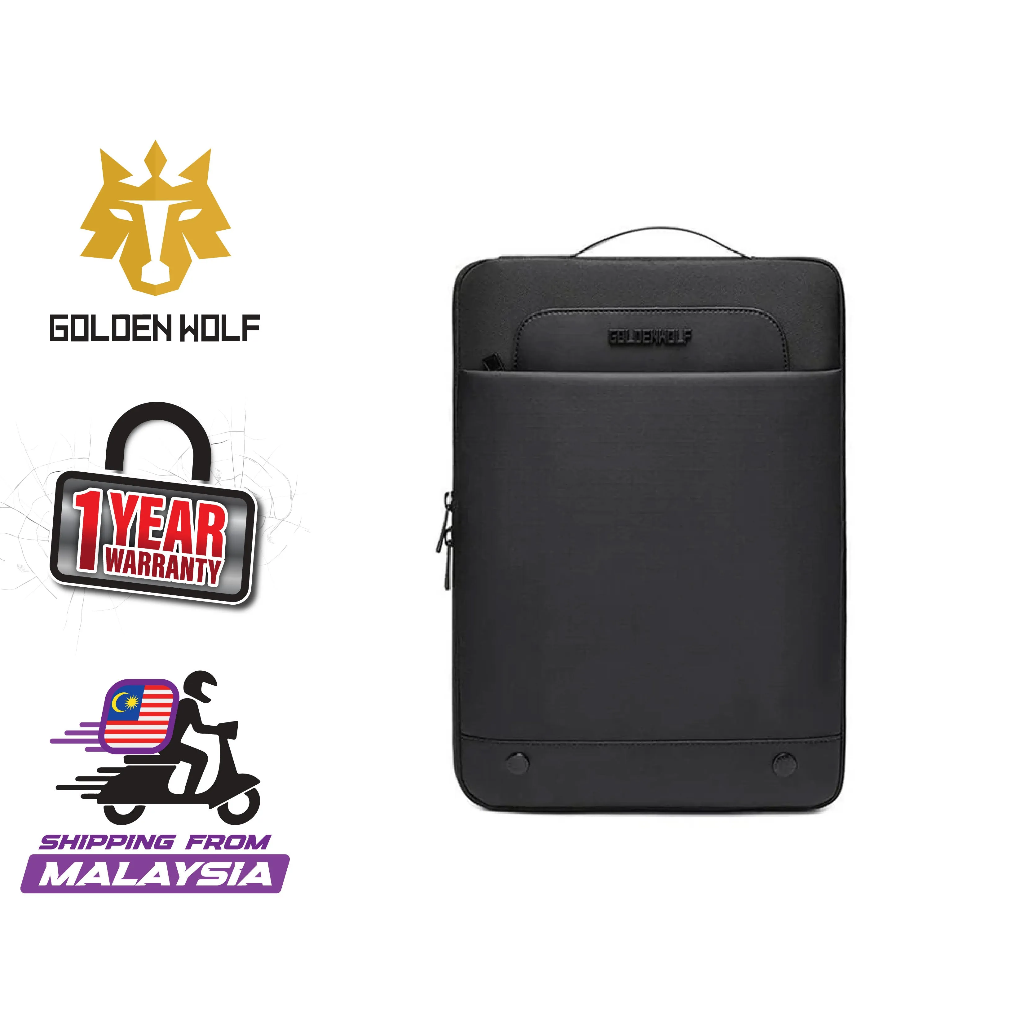 Golden Wolf Amoss Tablet Sleeve Easy Carry Fashion Tablet Sleeve Laptop Sleeve Light Weight Portable Clutches (14.3")