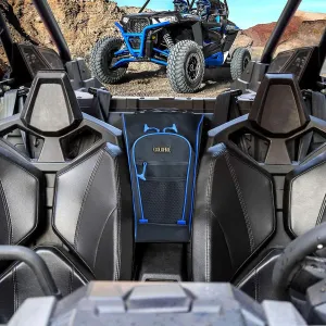 Goldfire RZR PRO XP Storage Bag, UTV Cab Pack Center Seat Bag 1680D Wear Resistant Zippers Tool Organizer Gear Bag for Polaris PRO XP / 4 2020-2025 (Blue Piping)