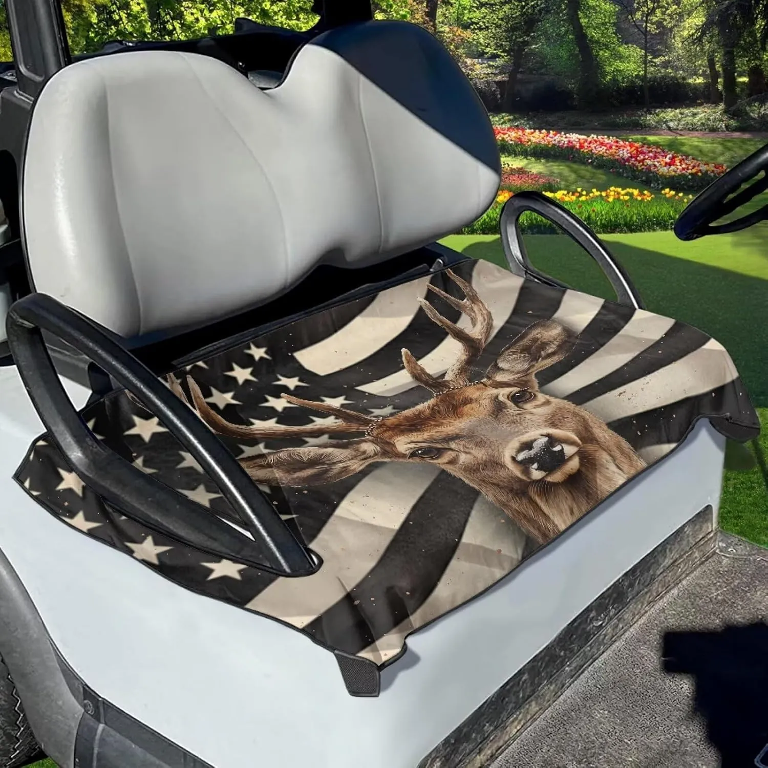 Golf Cart Seat Covers, Golf Cart Seat Blanket Towel, Travel Sports Golf Cart Seat Cover for 2-Person Seats Club Car, Golf Cart Accessories