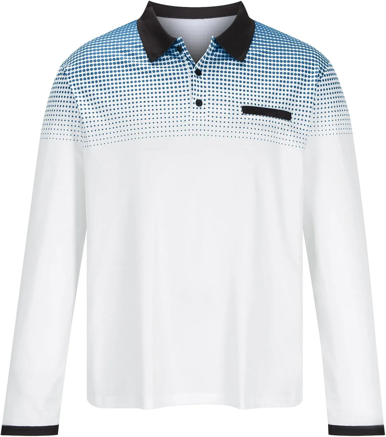 Golf Shirts for Men Fashion Long Sleeve Quarter Button Pullover Tops Causal Stylish Work Lightweight Polo T-Shirts