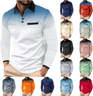 Golf Shirts for Men Fashion Long Sleeve Quarter Button Pullover Tops Causal Stylish Work Lightweight Polo T-Shirts