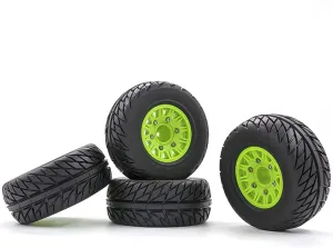GoolRC Outer Diameter 4.33 inch / 110mm RC Car Rubber Tires Set with Hex Wheel Rims 12MM 14MM 17MM for TRX HSP Tamiya HPI Off-Road Vehicle Short Truck RC Car Wheels