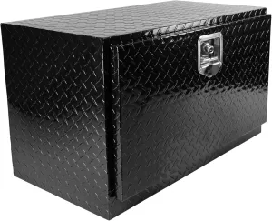 GOWE 30 Inch Aluminum Stripes Plated Tool Box Pick Up Truck Bed RV Trailer Toolbox Waterproof Square Storage Organizer with Lock and Keys - Black 30"(30.1"¡Á17.1¡Á17.9)