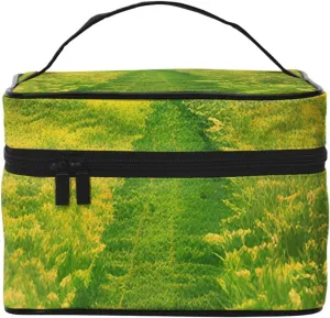 Grassland Paths Travel Cosmetic Bag With Zipper, Large Capacity, Unisex, Suitable For Outdoor, Sports, Travel, Etc.