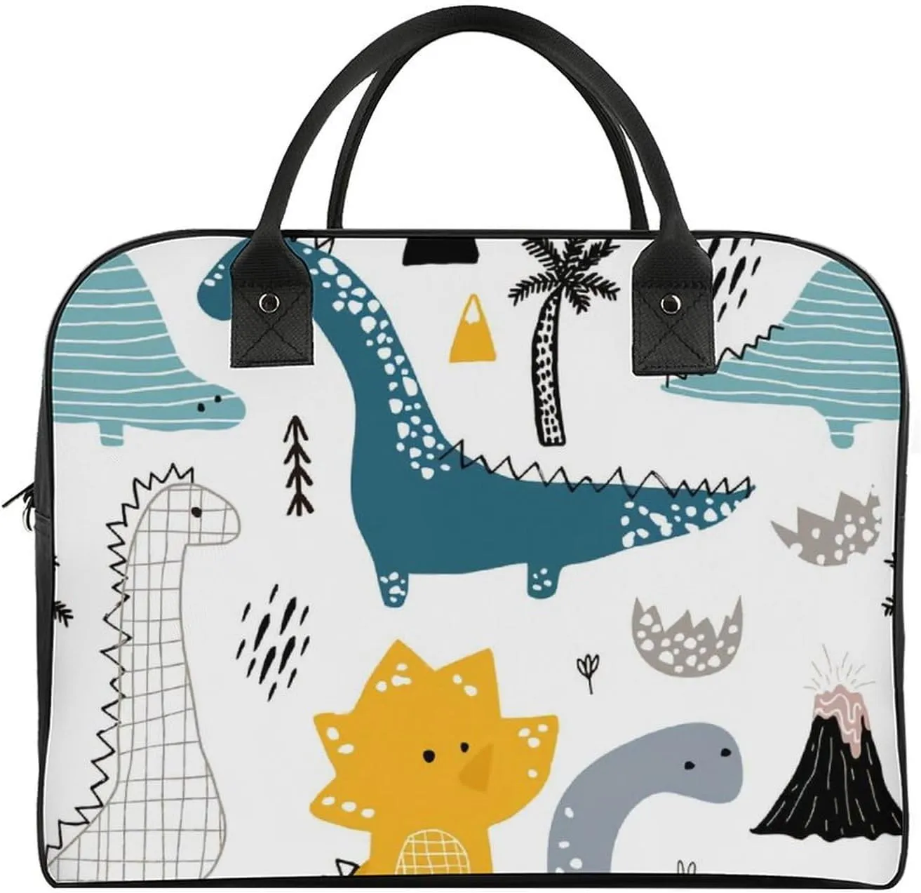 Green Boston Terrier Dogs Fashionable Large Capacity Travel Handbag Unisex